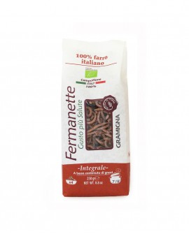 Gramigna di farro Fermanette - Pasta corta integrale biologica - Sacchetto da 250g - Pastificio Marcozzi